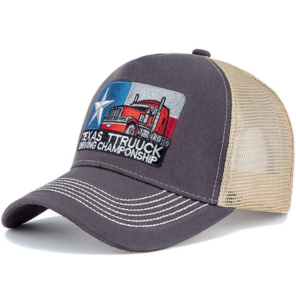Unisex Baseball Cap Texas Embroidered Mesh Hat Cap For Men Women