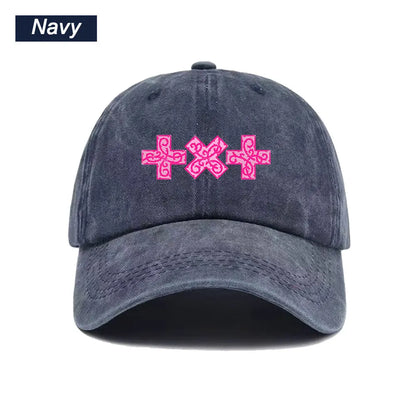 Washed Printed Trucker Style Unisex Cotton Streetwear Summer Sun Hat