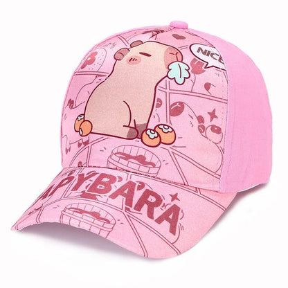 Children's Cartoon Capybara Printed Cap Boys Girls Baseball Cap
