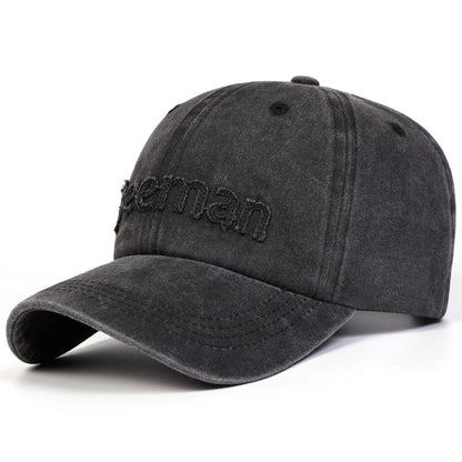 Unisex Freeman Letter Embroidery Washed Baseball Cap Spring Autumn