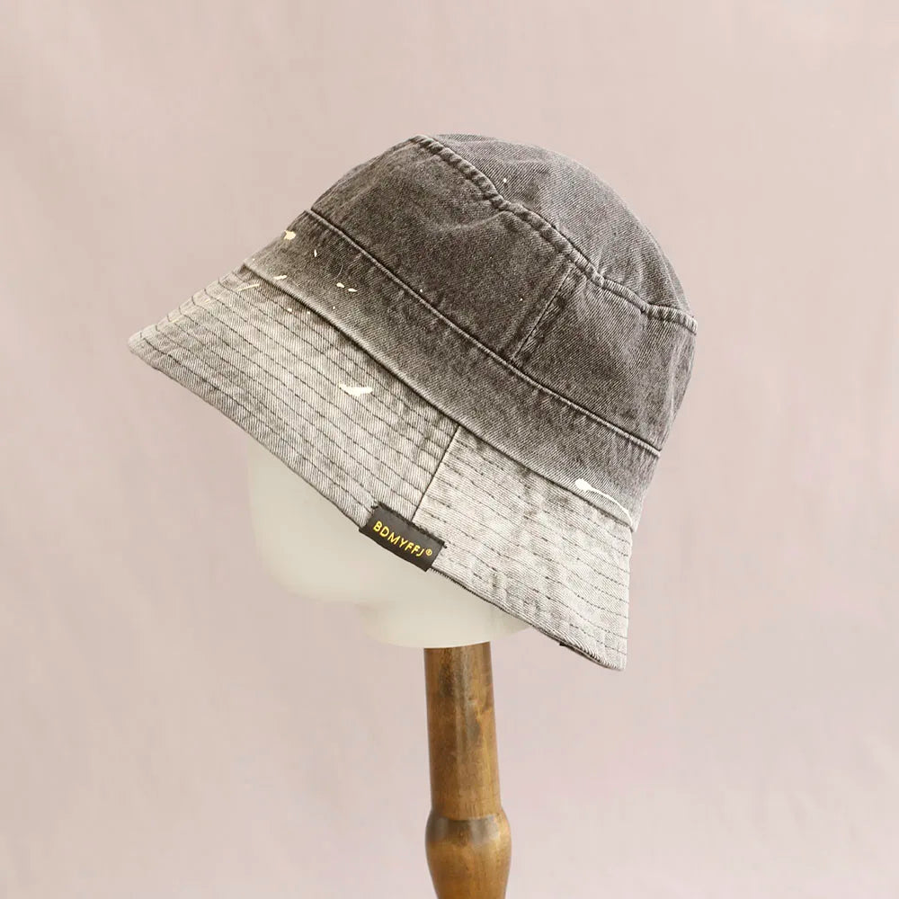 2026 Washed Denim Bucket Hat Women Fisherman's Hat