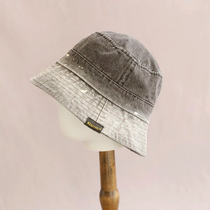 Washed Denim Bucket Hat Women