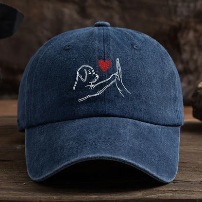 Dog Love High Five Printed Baseball Hat American Retro Duck Tongue Hat Outdoor Men's and Women's Hats