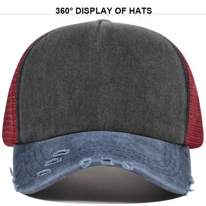 Unisex Color Block Broken Style Baseball Hats