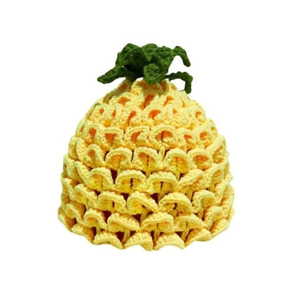 Creative Warm Knitted Fruit Hat Soft Thick Pineapple Beanie Stretchy Handmade