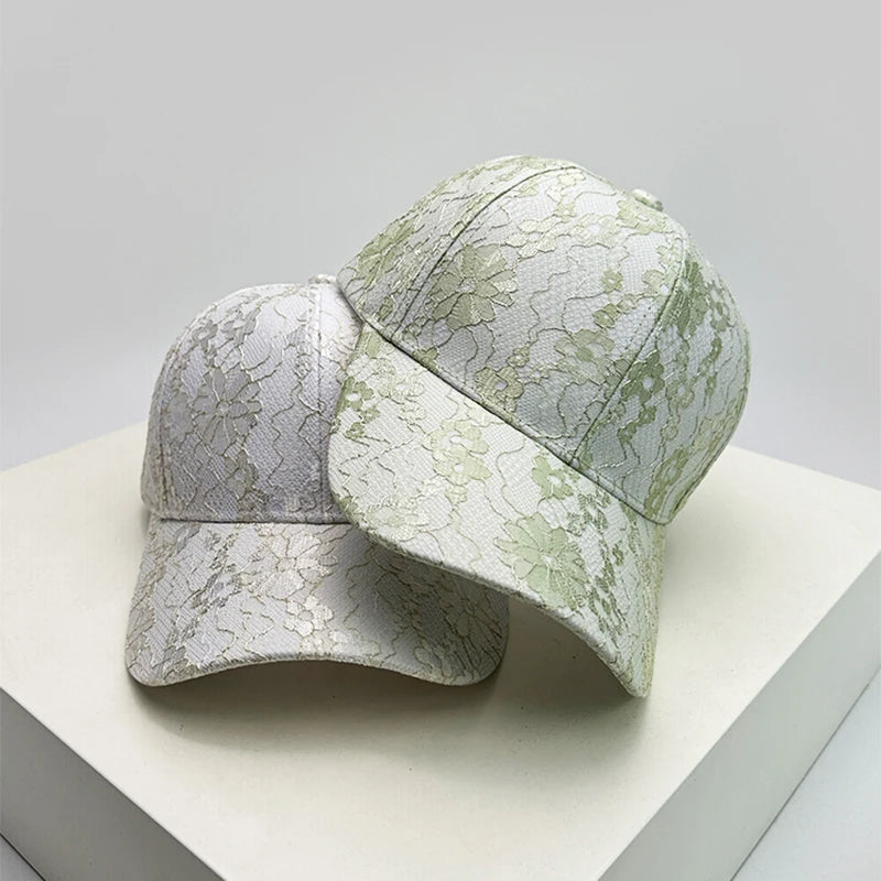 New Women Korean Lace Flower Baseball Hats