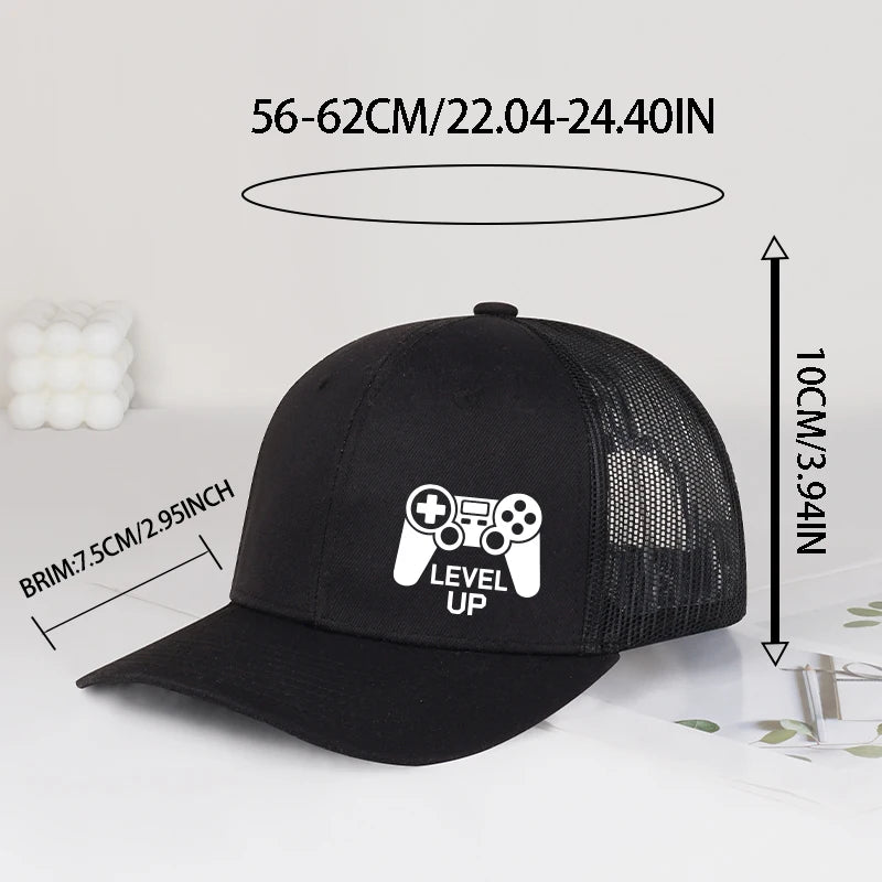 Gaming Controller “Level Up” Printed Baseball Cap