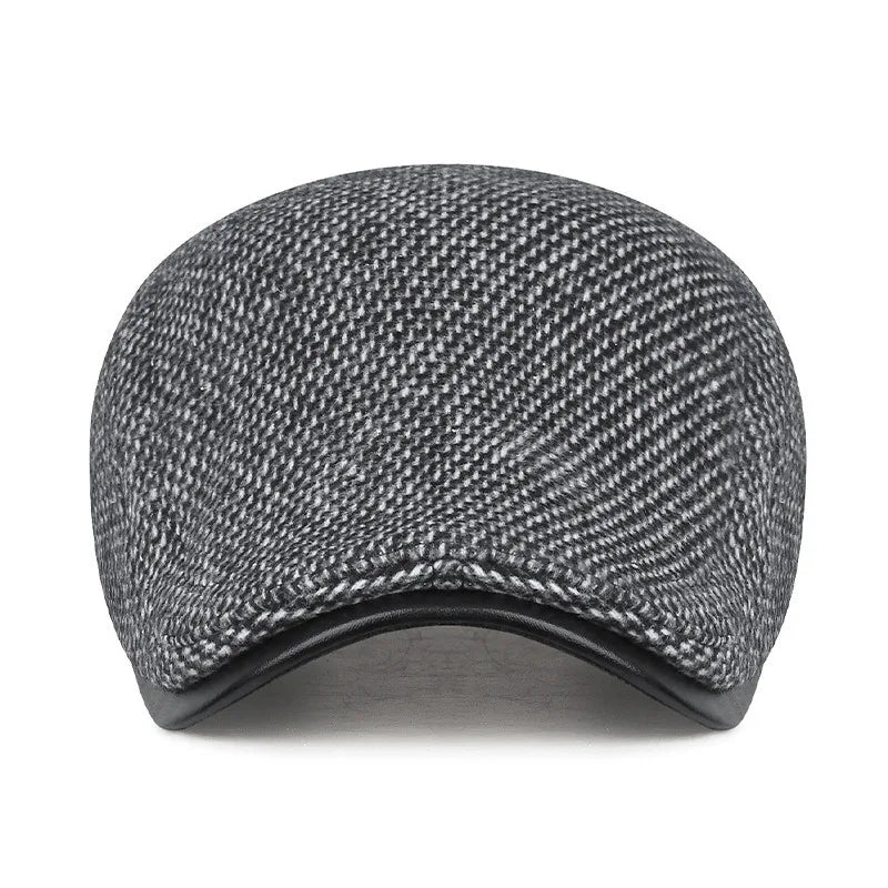 Winter Unisex Duckbill Hat With Ear Flaps Adjustable Snap Closure