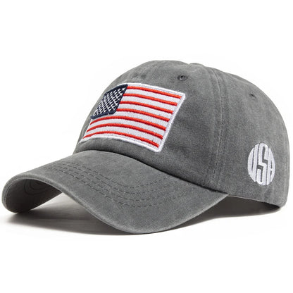 USA Flag Embroidery Baseball Cap Retro Washed Cotton Dad Hats