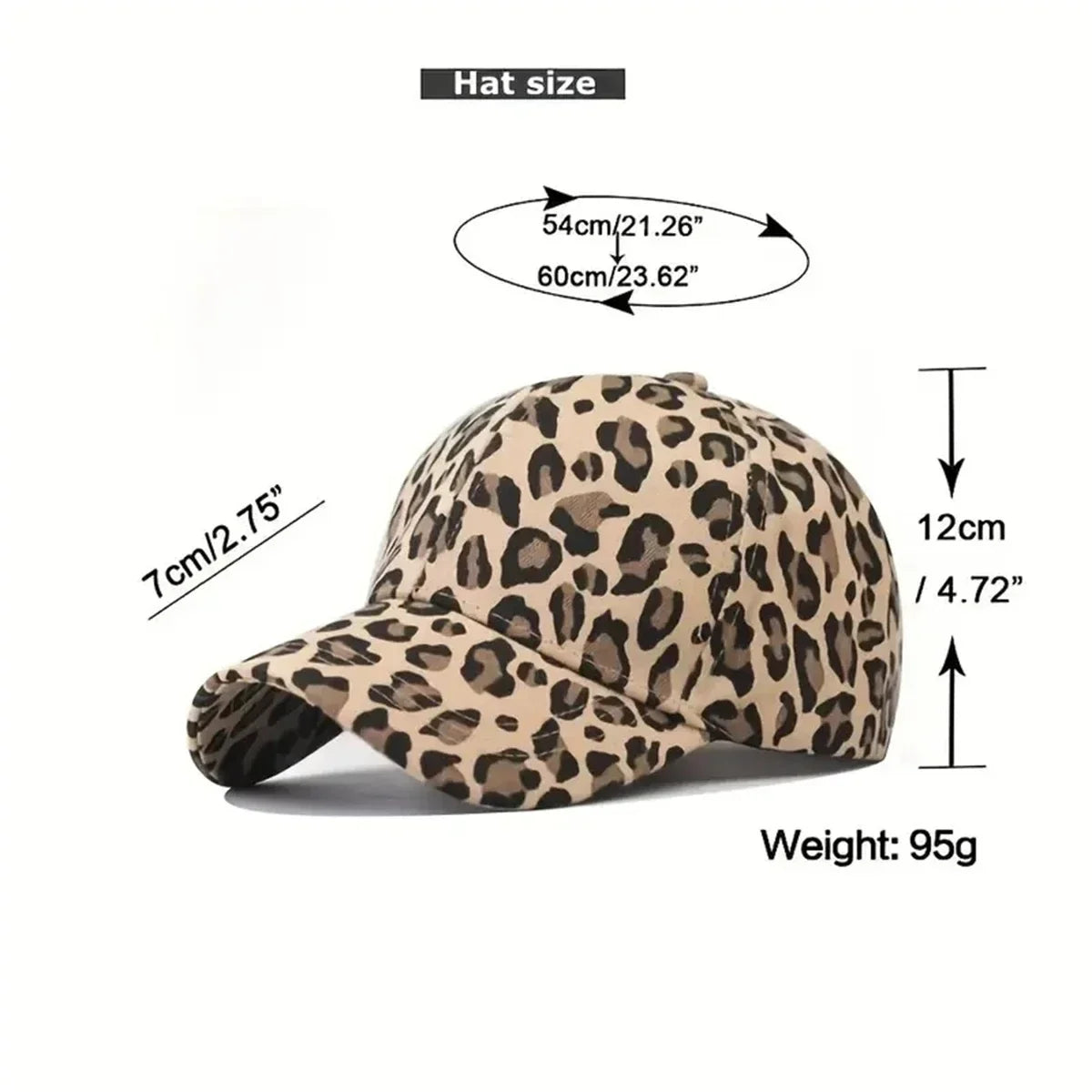 Trendy Unisex Leopard Print Baseball Cap, Stylish Round Top Hat