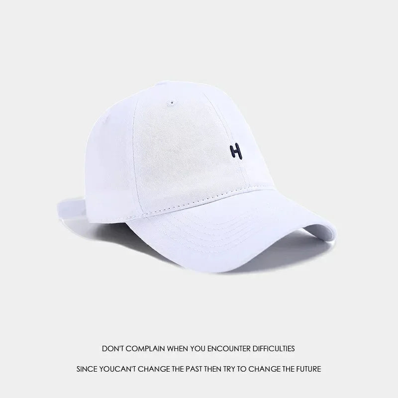 Soft Top Baseball Cap Embroidered Sporty Wide Brim Feminine Face Slimming Unisex