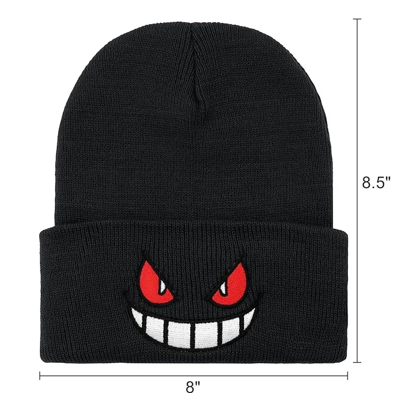 Anime Cap Unisex Daily Hat Adult Kids Cartoon Embroidered Knitted Hat Halloween
