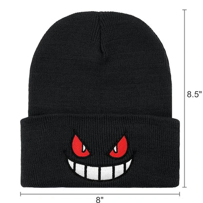 Anime Cap Unisex Daily Hat Adult Kids Cartoon Embroidered Knitted Hat Halloween