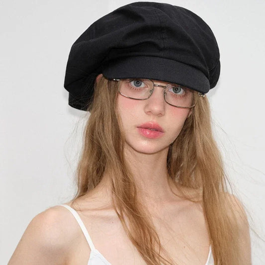 Y2k French Vintage Retro Oversize Breathable Linen Newsboy Beret Hats