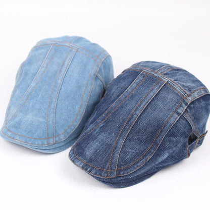 Men Women Casual Unisex Jeans Beret Hat