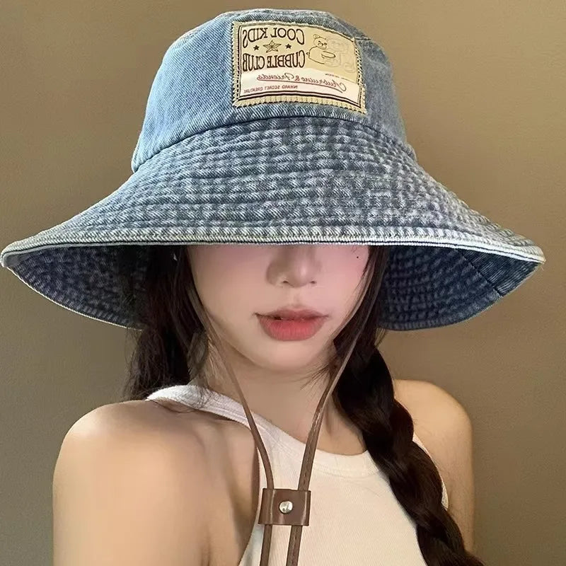 Large Brim Denim Fisherman Hat