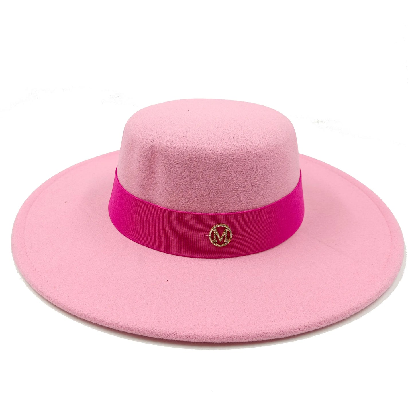 New Oversized Edge Flat Top Hat Retro French Felt Hat