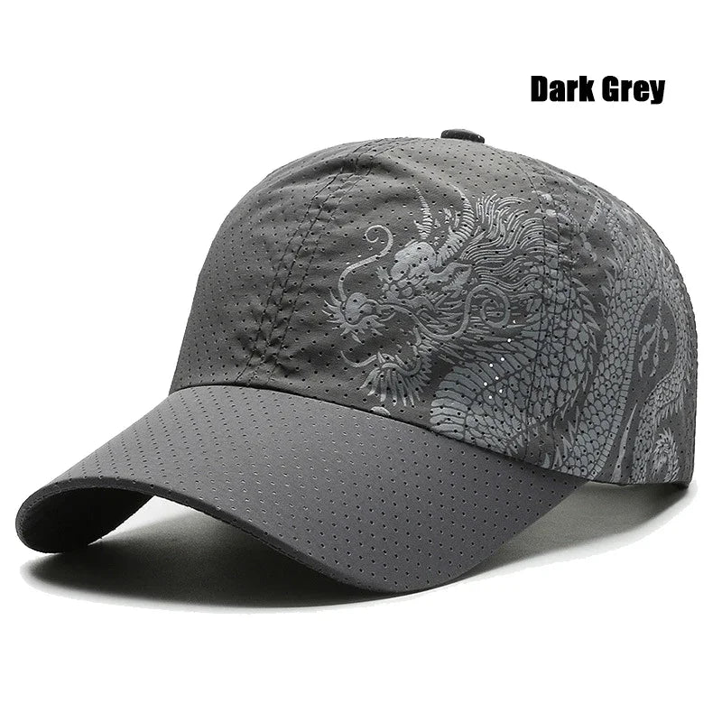New Style Summer Baseball Cap Quick-Drying Air Hole Chinese Dragon Fashion Unisex