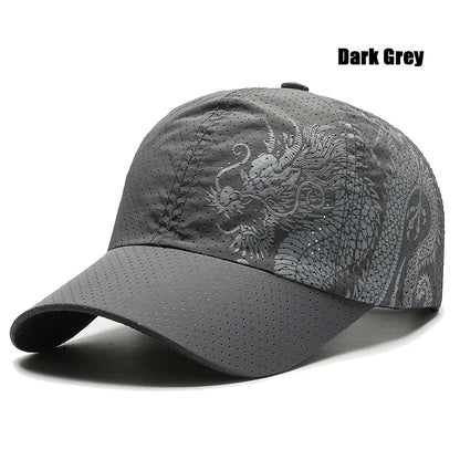 New Style Summer Baseball Cap Quick-Drying Air Hole Chinese Dragon Fashion Unisex
