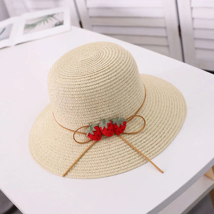 Parent-Child Summer Sun Protection Women Big Brim Straw Hat Girls