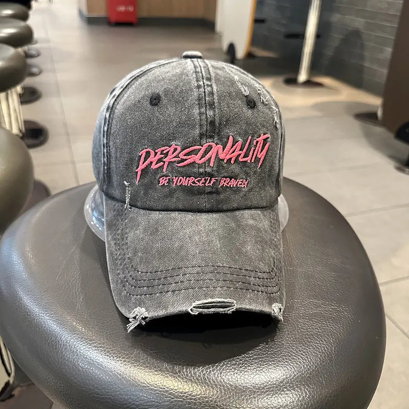 American Washed Distressed Ripped Baseball Cap