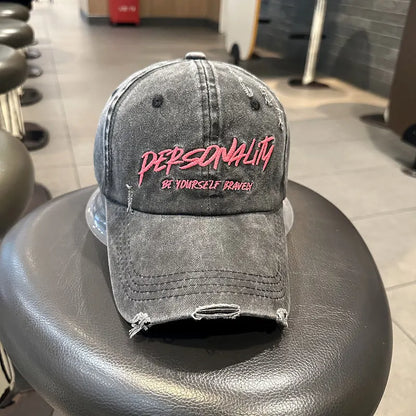 American Washed Distressed Ripped Baseball Cap