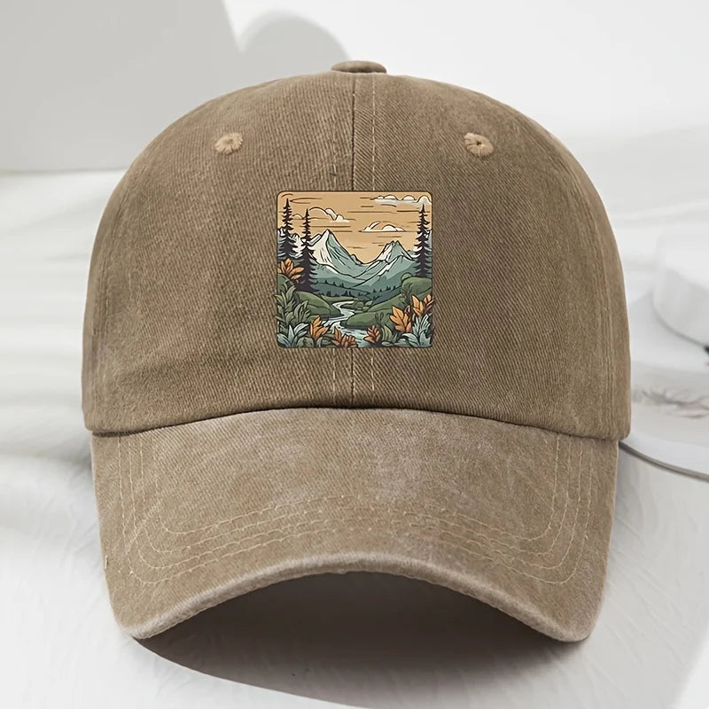 Baseball Cap, Landscape Print, Retro Men's and Women's