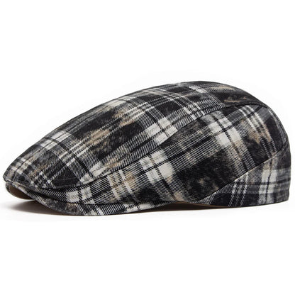 Y2k Plaid Beret Summer Women Hat Vintage Caps For Men