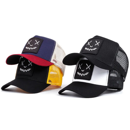 Men Women Smile Face Embroidery Baseball Caps