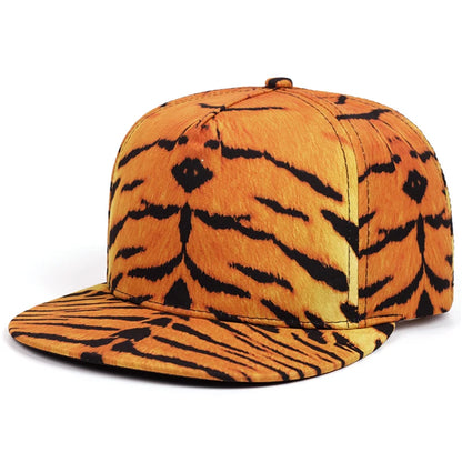 Flat brimmed Hat with Printed Pattern Street Pop Skateboarding Hip Hop Hat