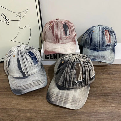Men's Vintage Distressed Denim Baseball Cap