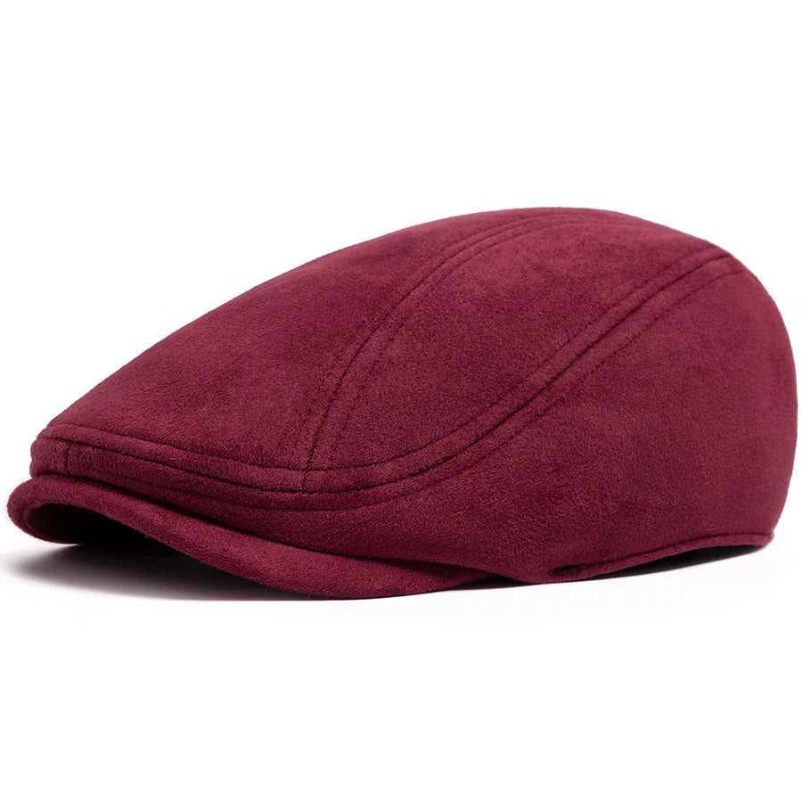 New Suede Autumn Winter Beret Fashion Vintage Men Women Newsboy Hat