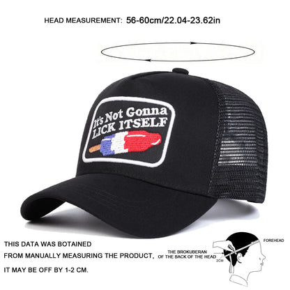 Unisex Lick Itself Letter Embroidery Baseball Net Caps Spring Summer