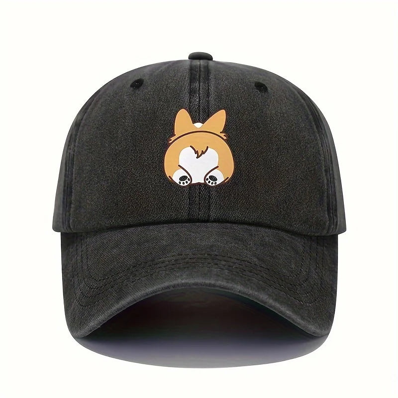 Cute Dog Printed Baseball Cap, Suitable for Hlidays