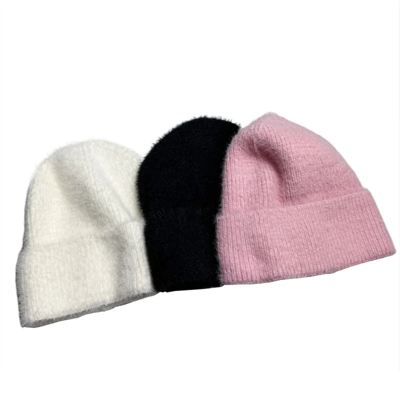 New Soft Faux Fur Winter Beanies Hat For Women