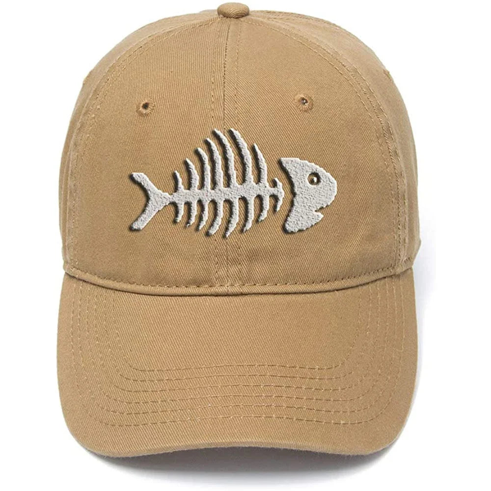 Lyprerazy Fish Bone Washed Cotton Adjustable Baseball Cap