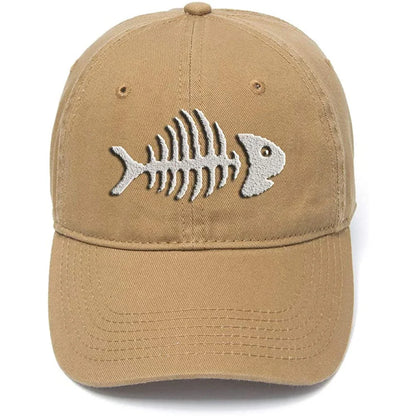 Lyprerazy Fish Bone Washed Cotton Adjustable Baseball Cap