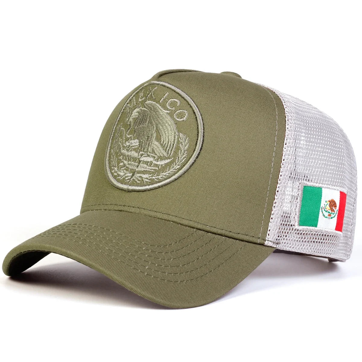 Unisex Mexican Flag Embroidery Baseball Net Caps Spring Summer