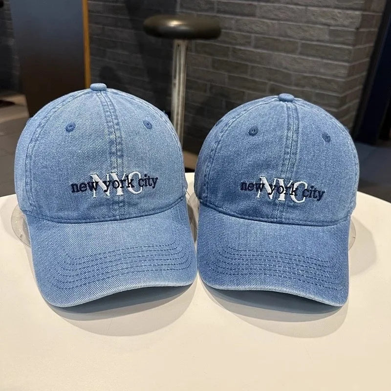 Unisex NYC Letter Embroidery Denim Baseball Cap