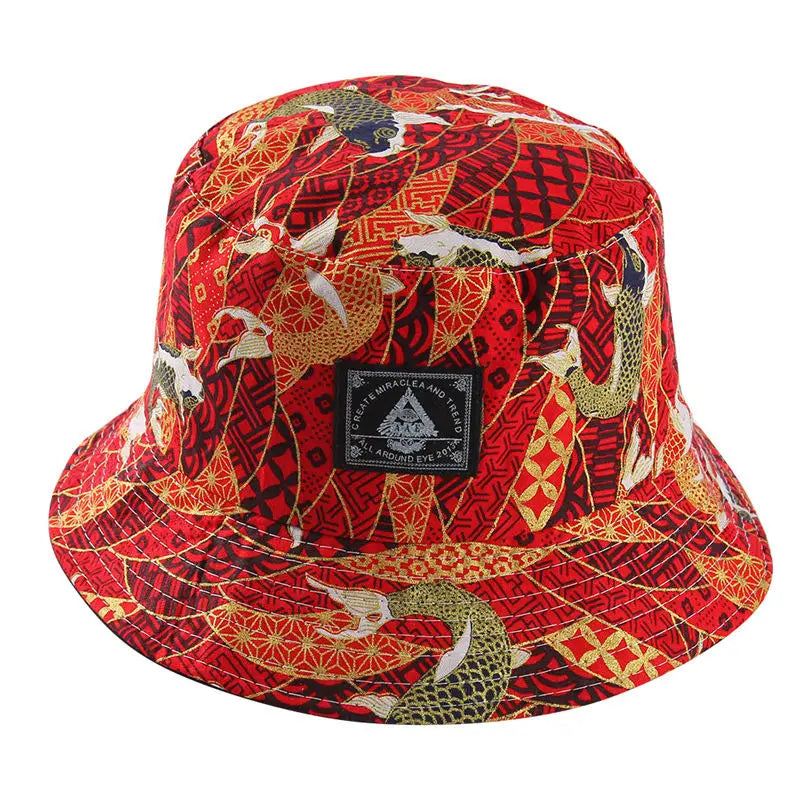 Cotton Print Bucket Hat Fisherman Hat Outdoor