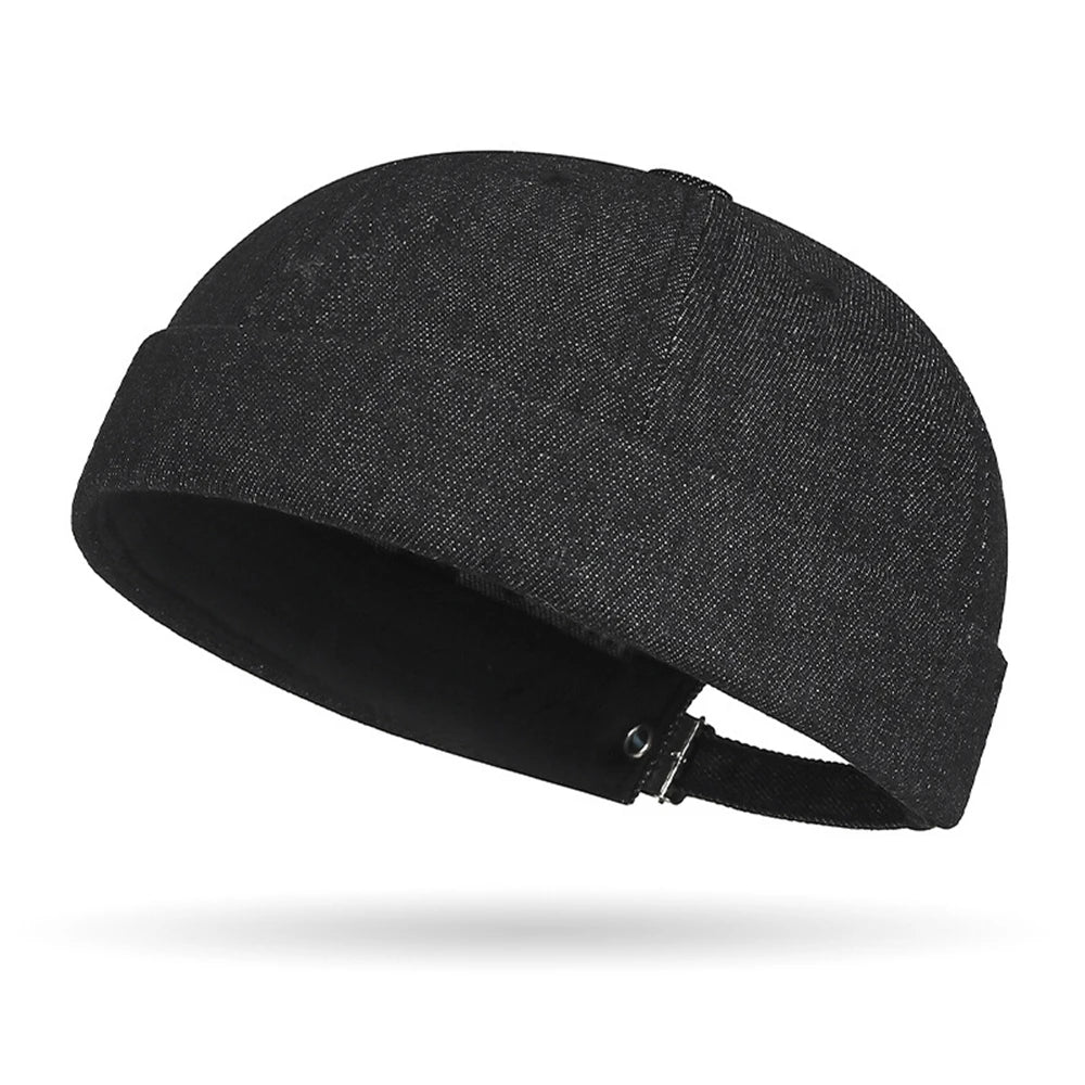 Denim Beanie Hats Men Women Docker Cap Dome Melon Cap