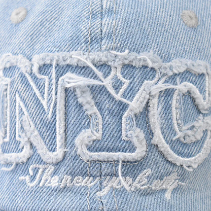 Denim Baseball Cap NYC Letters Embroidery Y2K Fashion Women Men Caps
