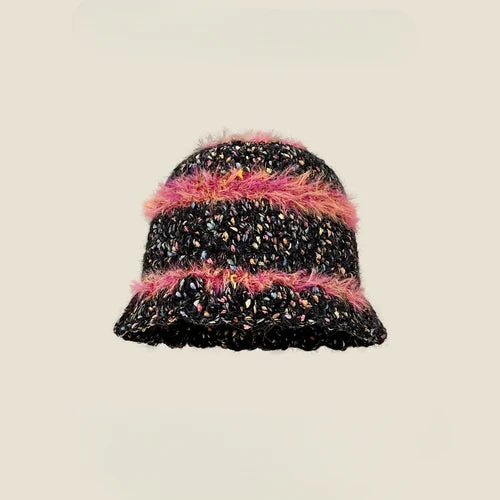 Dopamine Autumn Crochet Panama Cap Korean Handmade Bucket Hats