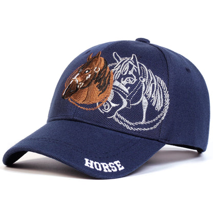 Unisex Horse Embroidery Baseball Caps Spring Autumn Outdoor Adjustable