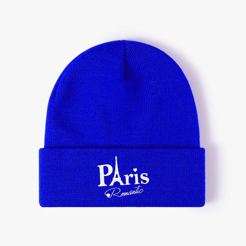 Paris Romantic Warm Knit Beanie Hat Stylish Winter Cuffed Cap