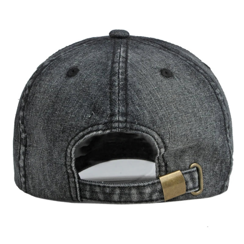 Men Women 6 Panels Denim Baseball Cap