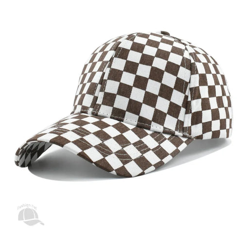 Checkerboard Baseball Cap Men Women Outdoor