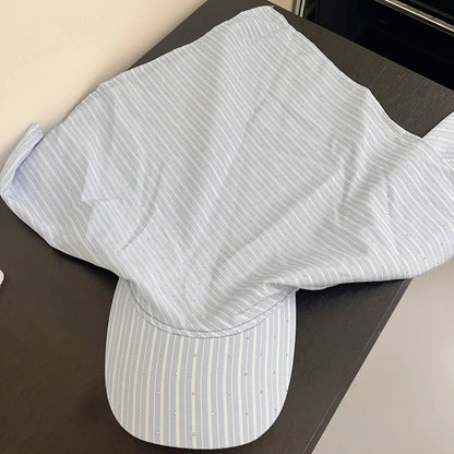 Korean Fashion Color Plaid Triangle Towel Strap Baseball Cap