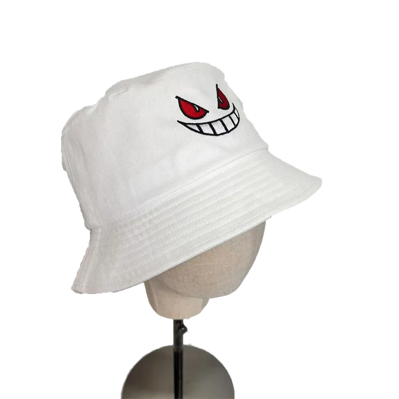 Unisex Light Board Solid Color Big Eyes Embroideried Hats Fishermen Caps