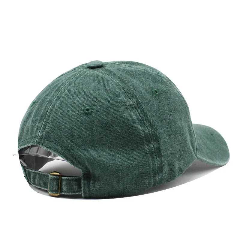 New Unisex Washed Cotton Cap Letter Embroidery Baseball Cap Men Women